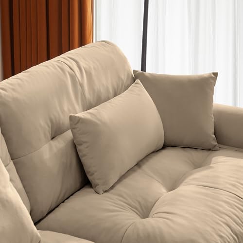 Image of SoarFlash Velvet Sectional Middle Position Sofa, Brown