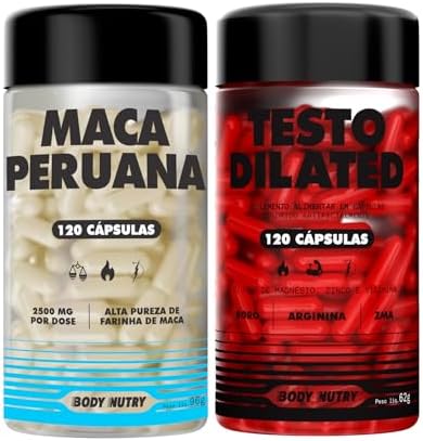 Kit Maca Peruana 2500mg 120 Capsulas Sem Gluten + Testo Dilated 1...