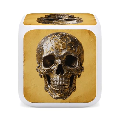 Reloj despertador vintage de calavera metálica que soluciona los despertares difíciles 5