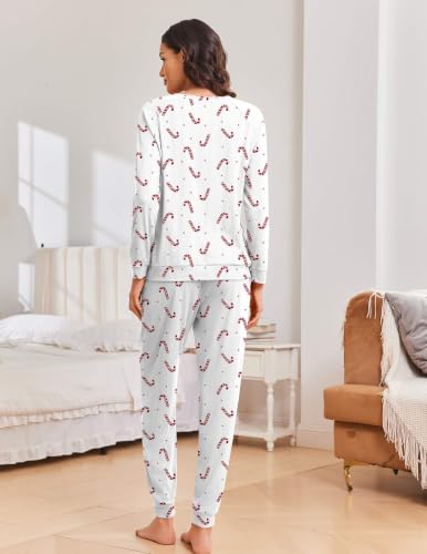 Ekouaer Pajamas Womens 2 Piece Long Sleeve Top and Pants Loungewear Pj Sets - image 2