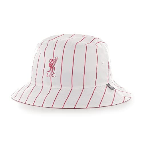 Liverpool 47 Brand Bucket Hat White Red Pinstripe - M/L, Nach Yard geschnitten