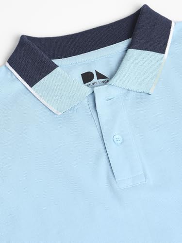 Image of Dennis Lingo Men's Regular Fit Cotton Polo Neck Solid T-Shirt