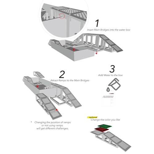 Pont d'obstacles RC crawling wading water challenge pour camion crawler