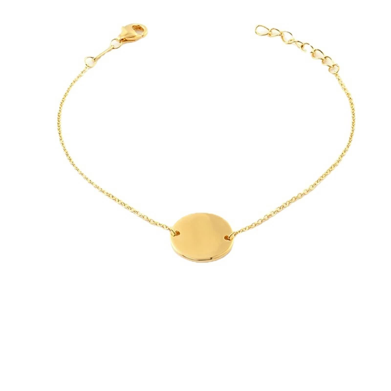 Pulsera de moda para mujer, de oro amarillo con lentejuelas pulidas, para promesa de boda