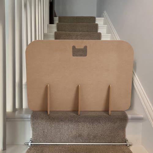 The Fellie Stair Gates for Dogs, Dog Stopper Indoor Barrier, FreeStanding Wooden Dog Stair Gate, No Drill, Pet Stopper Barrier for Hallways, Doorways, 75x54cm