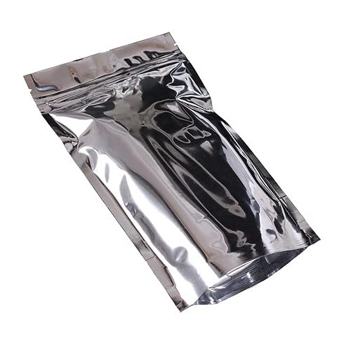 Deera Ziplock Airtight Standee Stand up Silver/Crome/Polyester Lamination Pouch/Cover/Bag with zipper self-seal and reusable-(Silver)(135mmX220mm) (PACK OF 100) (B09FHS9Z3D) Amazon Price History, Amazon Price Tracker