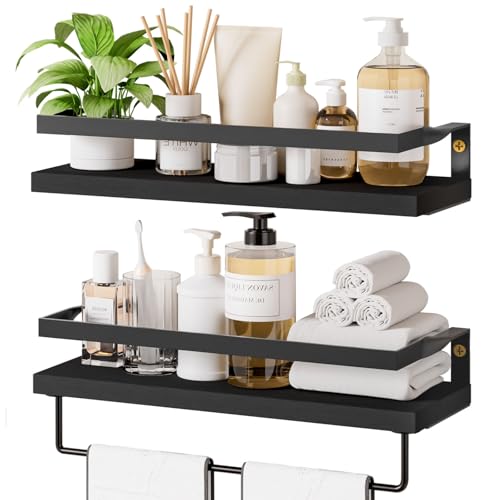 YORBAY Juego de 2 estantes de Pared de Madera