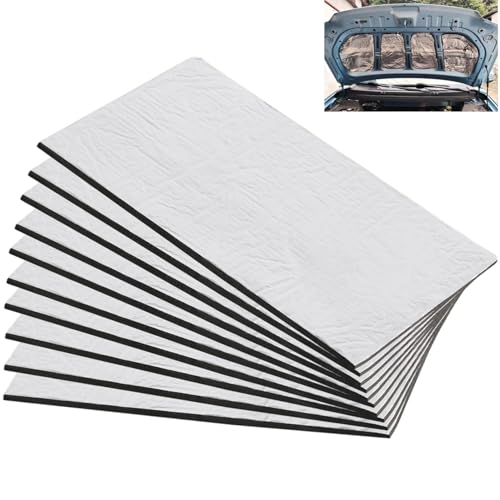 10 Pcs Sound Deadening Mat Car Sound Proofing 25 cm x 18 cm x 4 mm Van Insulation Campervan Insulation Self-Adhesive Sound Deadener Mat for Car Hood Door Trunk Floor and Ceiling