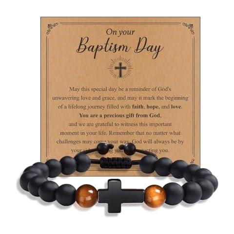 LOHZAQ Mens Cross Bracelets-Christian Gifts for Dad Son Teens, Birthday Graduation Retirement Christmas Gift for Men Cover