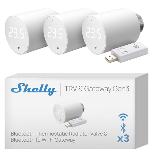 Shelly Blu TRV e Shelly Blu Gateway Gen3, termostato smart (3 pz)