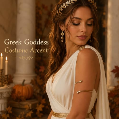 Image of Long tiantian Gold Arm Cuff Upper Arm Armband Greek Goddess Costume Jewelry