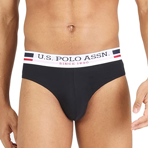 Image of U.S. Polo ASSN. Men's I006 Elasticized Waist Pure Cotton Underwear Briefs - Pack of 2