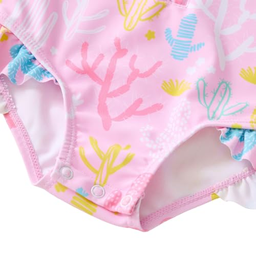 Image of Baby Girls' One Piece Swimsuit Long Sleeve Rash Guard Swimwear