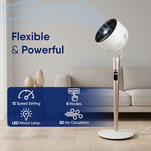 Image of AGARO Royal 3D Air Circulation Tower Fan with Mood Lamp, Ultra-Quiet BLDC Standing Fan for Home & Office Use, Touch & Remote Control, 12 Wind Speed, 5 Modes, 90˚ Horizontal & 90˚ Vertical Oscillation
