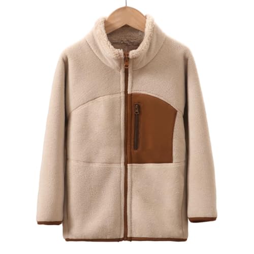 Girls Winter Sherpa Warm Coats Stand Collar Long Sleeve Jacket with Pocket Full Zipper Fuzzy Jackets 2025 Coat2