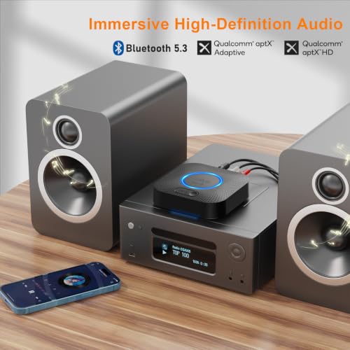 Image of 1Mii B06+ Bluetooth Receiver, Hi-Fi Wireless Audio Adapter, Bluetooth 5.3 Receiver with 3D Surround aptX HD aptX Adaptive for Home Music Streaming Stereo System