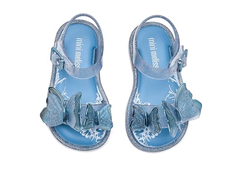 mini melissa Womens Fly Sandal III (Toddler/Little Kid) Glitter Blue 7 Toddler M by mini melissa - Used condition - Image 2