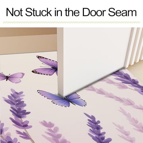 Paillasson d'intérieur 80x120 cm lavable et antidérapant violet - 6