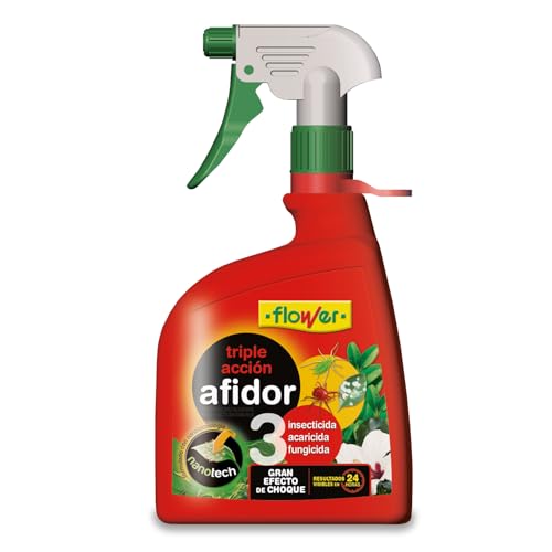 Flower   Afidor Triple Acción 1 L | Insecticida, acaricida y fungicida | Potente Efecto de Choque | Amplio Efecto en Ornamentales | Evita Reinvasiones | Interior y Exterior