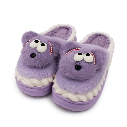 Image of VRITRAZ Women's Comfort Slip On Closed Toe Warm Winter House Clog Indoor Slipper with Cute Print and Degins