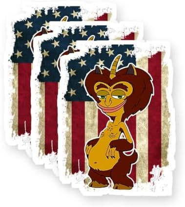 Big Mouth Flag America Gift for Fans Vinyl Stickers 3 Pack 3 Inch image 5