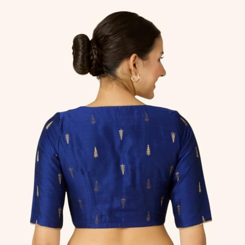 Image of Studio Shringaar Women's Handloom Cotton Silk Readymade Saree Blouse with Underarm Sweat Pads (Pack of 14 Pads)