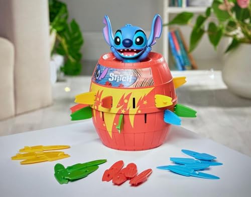 Image of Tomy Disney Pop Up Stitch Action Game, Funny Family and Children's Game, Skill Game Suitable for Preschool Children, for Boys, Girls and Adults, Board Game - from 4 Years