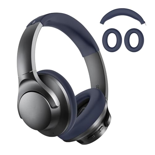 Soundcore Life Q20i�p�V���R�����C���[�p�b�h�w�b�h�r�[���J�o�[�i�_�[�N�u���[�j