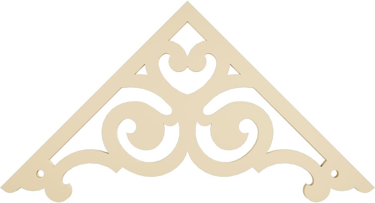 Ekena Millwork GPP060X030X100HUR Hurley Architectural Grade PVC Gable Pediments, 60"W x 30"H x 1"P (12/12) Pitch