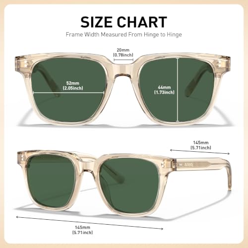 Image of AVAWAY Polarized Sunglasses for Men UV Protection, Square Acetate Frame Outdoor Driving Sun Glasses