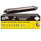 HAUT RENDEMENT – Jusqu'à 2500 pages : Toner compatible pour Brother TN241 TN245 (ou TN242 TN246) offrant un rendement supérieur (2500 pages pour le toner TN241 noir et 2200 pages pour chaque toner de couleur TN245 : Cyan, Magenta et Jaune à 5% de couverture papier A4) pour des impressions nettes et durables, pour un usage quotidien ou professionnel. Conçu pour Brother TN-241 TN-24