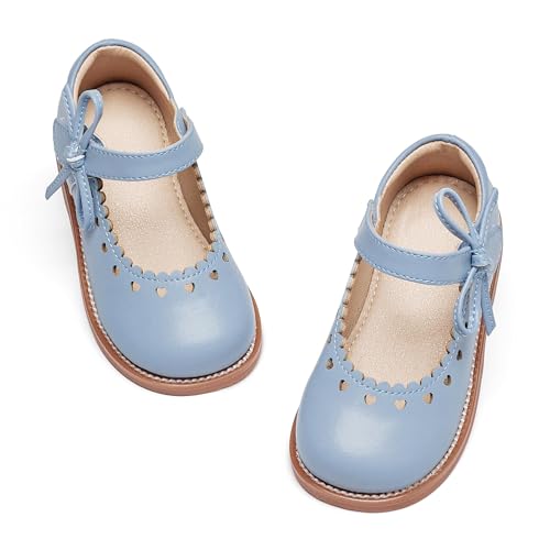 Image of GINFIVE Toddler Girls Dress Shoes Little Kids Flats School Mary Janes Shoes
