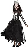 Skeleton Princess Costume - Black And White- 1 Set