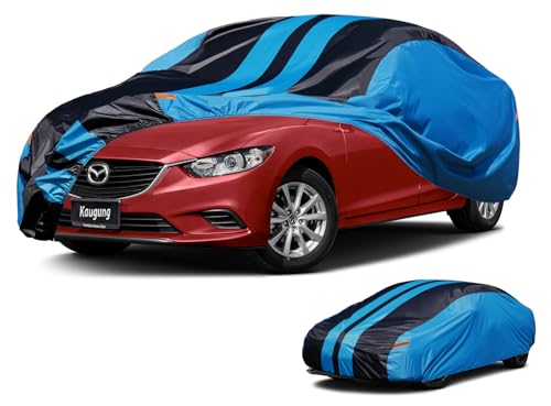 Image of Kaugung Car Cover Waterproof Custom Fit Mazda 6 (2002-2025), Full Exterior Cover for Automobiles Lightweight Resistant Outdoor Sun UV Rain Dust Snow Wind Protection.