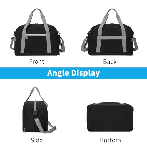 Image of Apenze Small Gym Bag 14 Inch Lightweight Carry on Mini Duffel Bag with Shoe Compartment for Travel Sport Black /Green