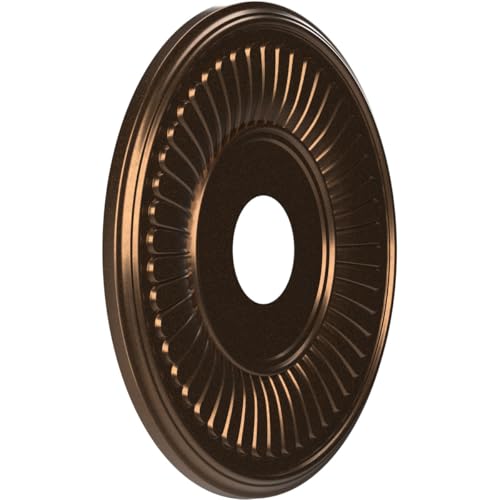 Image of Ekena Millwork CMP16BECAB Berkshire Thermoformed PVC Ceiling Medallion (Fits Canopies up to 7 inch), 16 inchOD x 3 1 /2 inchID x 1 inchP, Metallic Antique Brass