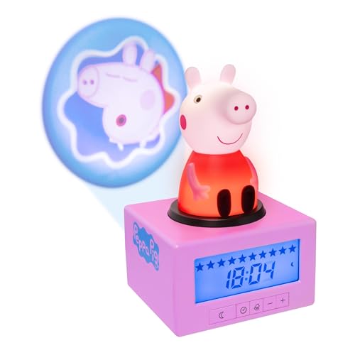 Paladone Peppa Pig Sleep Training Alarm Clock - Officially Licensed, Kids Projection Bedroom Night Light