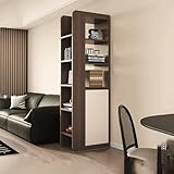 Modern Shoe Cabinet Room Divider with Open Shelves, Multi-Functional Wooden Partition Storage Display with Hidden Shoe Rack for Entryway Hallway Living Room Office Decor
