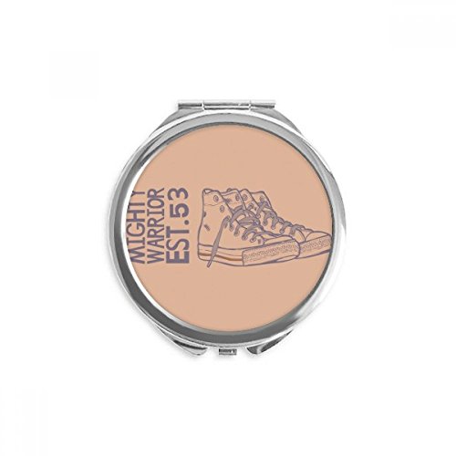 Miroir de poche illustration chaussures de toile maquillage portable rond multicolore