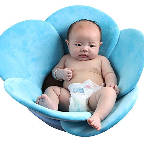 URMAGIC Baby Bathtub Pad,Newborn Foldable Soft Baby Blooming Flower Petal Shape Bathtub Pad,Baby Bath Cushion,Baby Bath Support Lounger,Infant Bathtub Mat