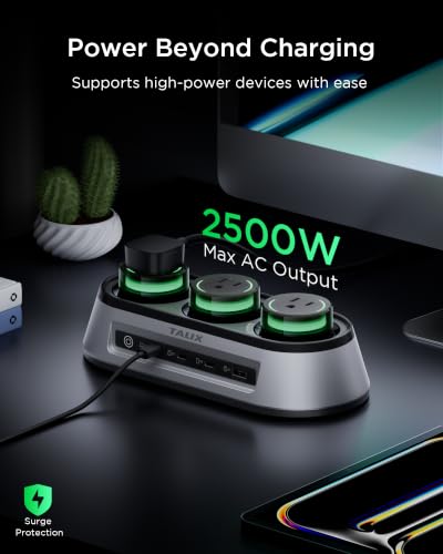 150W Talix 7-in-1 GaN Desktop Charging Station w/ 3 AC Outlets & 4 USB Ports - image 4