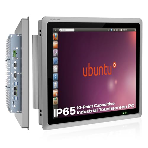 Image of 19 inches Industrial Embedded Panel PC,Ubuntu 22.04 LTS,IP65 Capacitive Industrial Touchscreen Panel,Fanless All-in-One Computer,for Edge Computing,HMI,SCADA(i7-7500U,8GB RAM 256GB SSD)