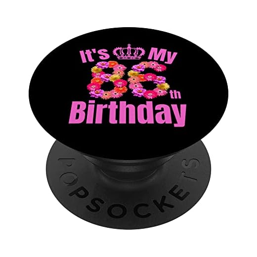 86 Año viejo cumpleaños mujeres flor su 86 cumpleaños PopSockets PopGrip Intercambiable