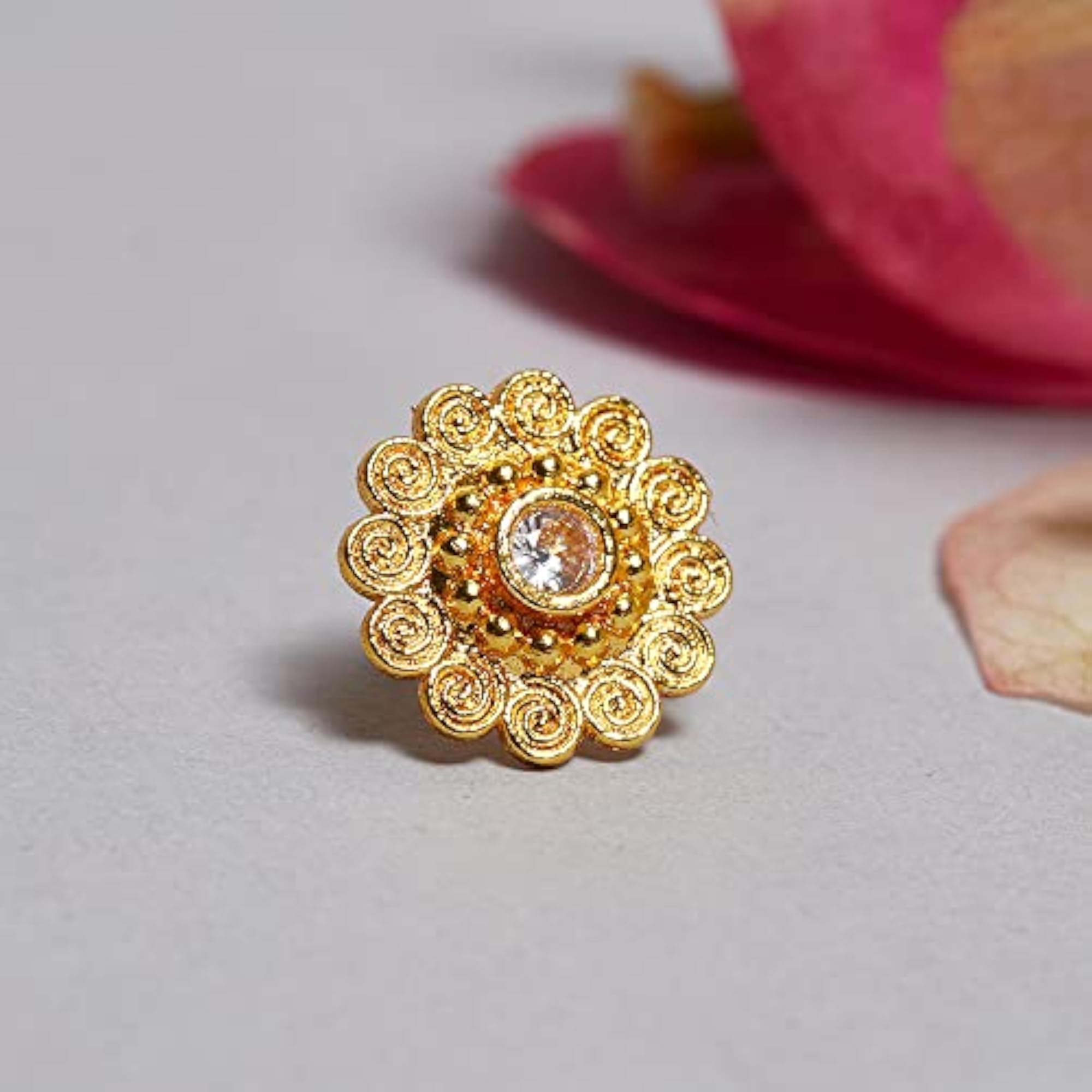 Indie Yellow Floral Nose Pin