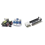 siku 6794, Claas Xerion 5000 TRAC VC Traktor, Grün, Metall/Kunststoff, 1:32, Ferngesteuert & Plattformaufbau für SIKU Control Tieflader, 1:32, Kunststoff, Schwarz, Inkl. Rungen, Pritsche und Plane