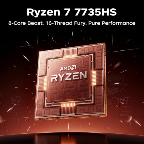 2026 AMD Gaming Laptop with AMD Ryzen 7 7735HS Processor (8C/16T, Up to 4.75GHz) 16 Inch FHD Screen Laptop Compute 16GB RAM 512GB ROM Windows 11 Laptop, HDMI, WiFi-6, Type-C, Webcam, Backlit Keyboard by MALLRACE - Image 3