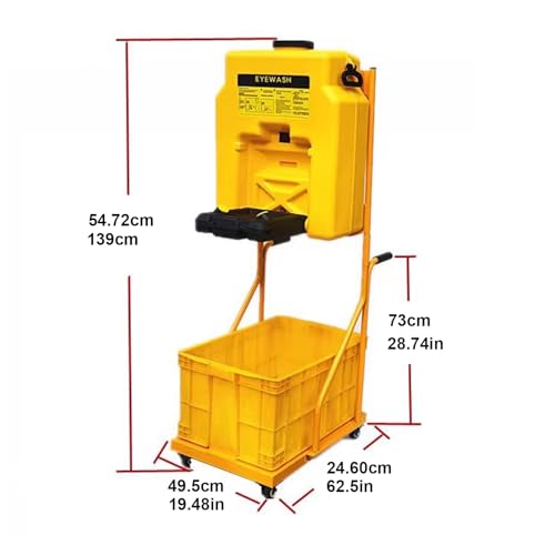 Station de lavage oculaire portable avec double pulvérisation pour une utilisation d'urgence – Idéal pour les plantes chimiques, les laboratoires et les ateliers – Assure une mobilité et une sécurité