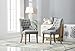 Roundhill Furniture Button Tufted Solid Wood Wingback Hostess Chairs with Nail Heads, Set of 2, Grey