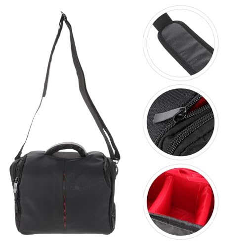 Bolsa acolchada para cámara DSLR con diseño resistente de nylon negro y cubierta portátil 6