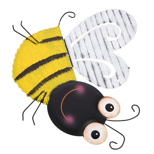 Cabilock Escultura de Abeja Metálica de Hierro Forjado Decoración de Pared Resistente para Interiores y Exteriores Mural Ligero para Sala Dormitorio y Jardín